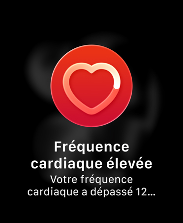App ECG, cœur rouge, message indiquant d’appuyer sur la Digital Crown pour amorcer une lecture d’ECG