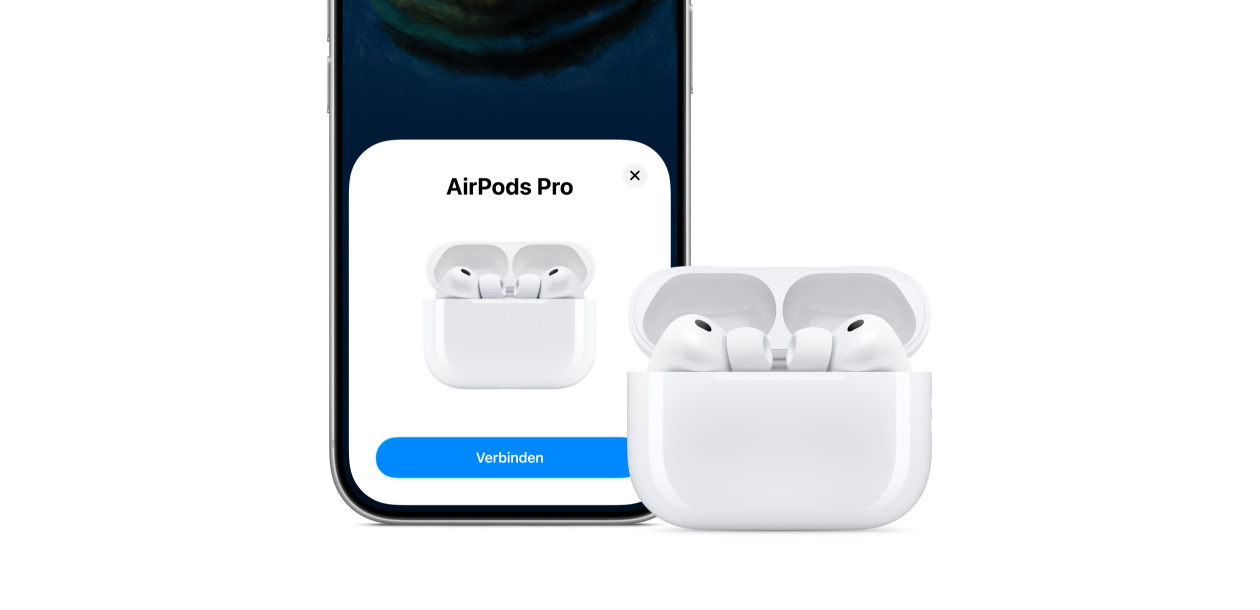 iPhone 17 Pro, Konnektivität Feature auf dem Display, AirPods Pro 3 und MagSafe Ladecase (USB-C)
