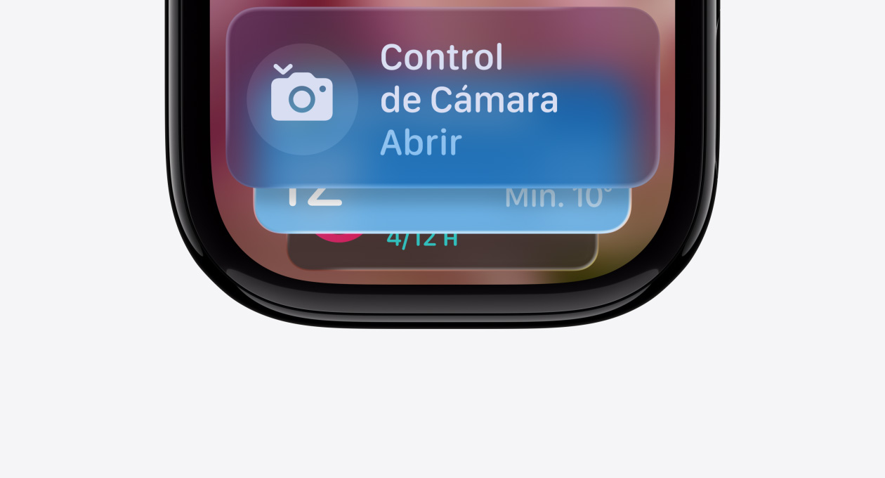 La esfera de un Apple Watch en negro azabache sin correa muestra una Indicación del Grupo Inteligente