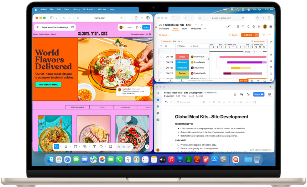 MacBook Air com várias apps abertas