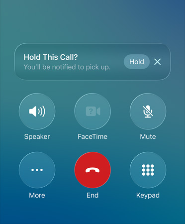 تطبيق الهاتف يعرض ميزة مساعدة التعليق قيد الاستخدام