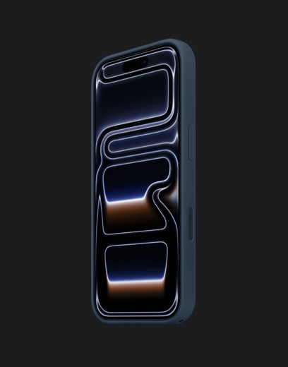 iPhone 17 Pro Vorderseite in Tiefblau mit Silikon Case in Navy