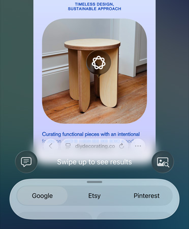 Funktionen Visuell intelligens används